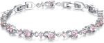 WOSTU White Gold Plated 3mm CZ Classic Tennis Wedding Bracelets for Brides Cubic Zirconia| White Gold Bracelets for Women | Size 6.5-8 Inch
